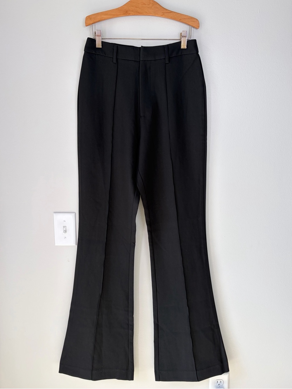 Boa Black Front Seam Wide Leg Suit Trousers Stretch Work Wear Career Wear Office